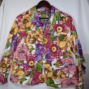 Chico Women's Floral Captains Jacket Size 1